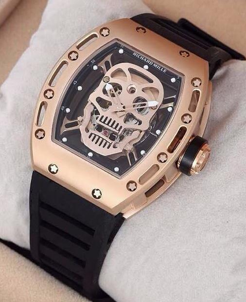 Replica Richard Mille RM 052 Skull Rose Gold Limited Edition Watch